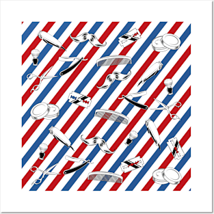 Barber Shop Pattern Posters and Art